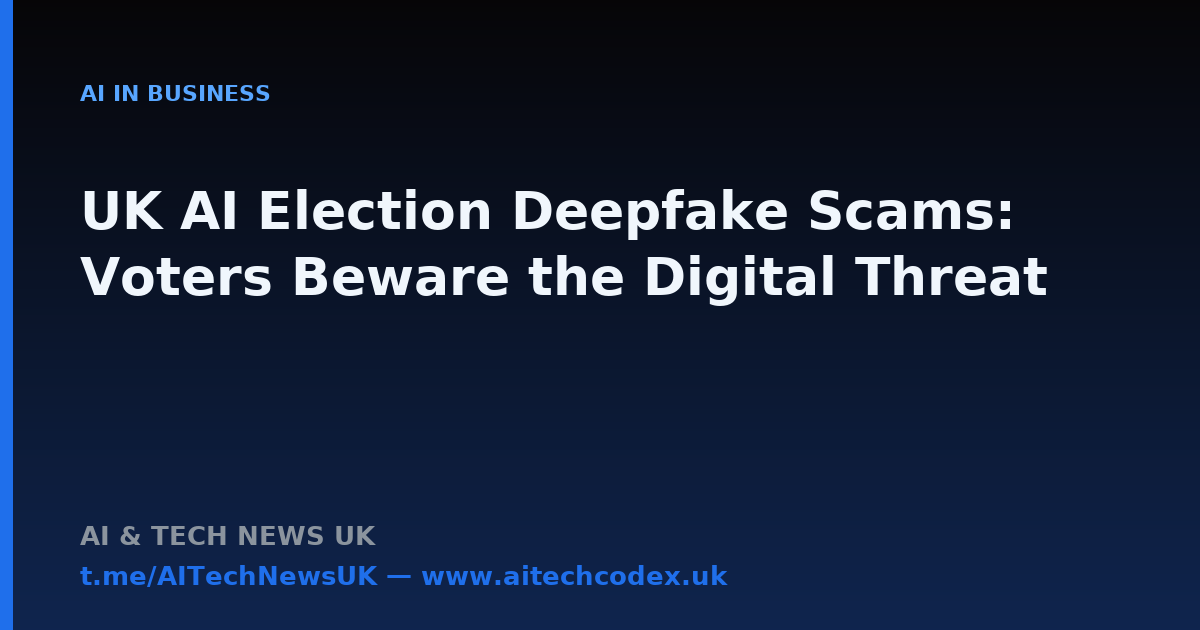 UK AI Election Deepfake Scams: Voters Beware the Digital Threat